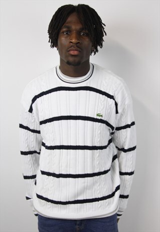 VINTAGE LACOSTE WHITE JUMPER