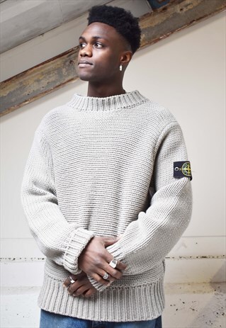 RARE VINTAGE 90S STONE ISLAND KNIT SWEATER JUMPER