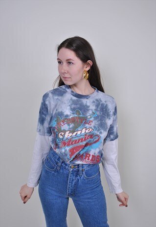 90S ACID PRINT SKATE SWEATSHIRT, VINTAGE TAIDAI PRINT SHIRT
