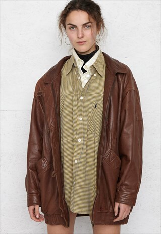 VINTAGE BROWN LEATHER JACKET
