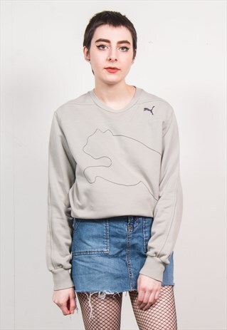 PUMA VINTAGE 90'S GREY CASUAL STITCHWORK SWEATSHIRT