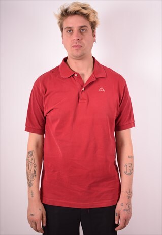 KAPPA MENS VINTAGE POLO SHIRT XL RED 90S