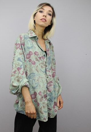 VINTAGE 80S/90S OVERSIZED PATTERNED SHIRT
