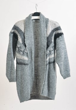 Vintage 90s knitwear cardigan in grey