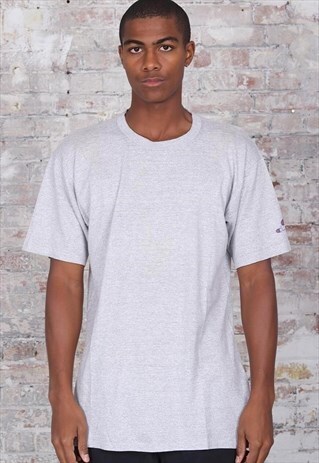 VINTAGE CHAMPION BASIC LOGO T-SHIRT GREY