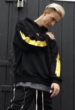 OVERSIZE DROP SHOULDER GOLD FOIL ILLUMINATI PRINT HOODIE