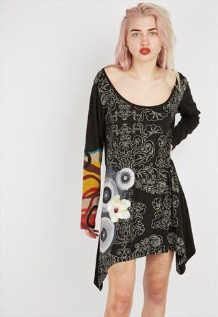 VINTAGE BLACK DESIGUAL DRESS