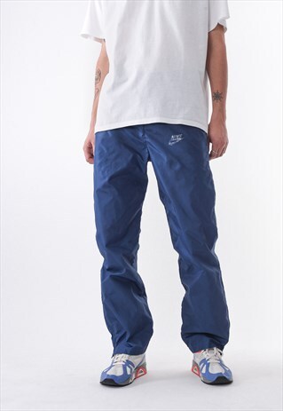 VINTAGE NIKE TRACKSUIT POPPER PANTS 80S BLUE