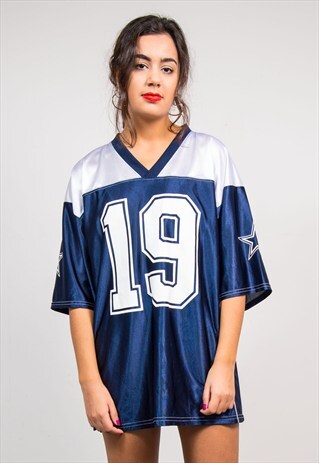 90'S NFL BLUE DALLAS COWBOYS AMERICAN FOOTBALL JERSEY