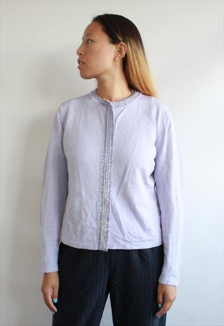 LILAC PURPLE 90S STYLE CARDIGAN TWIN SET