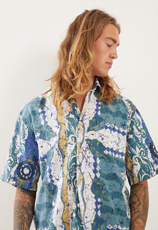 VINTAGE PATTERNED FESTIVAL SHORT SLEEVE SHIRT