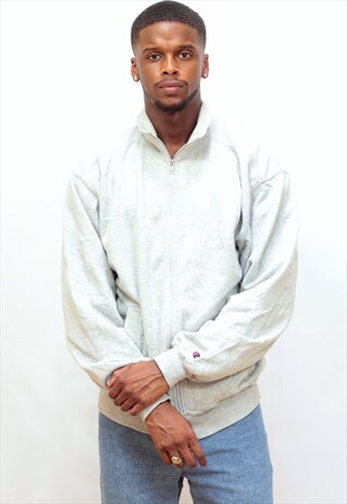 1990'S VINTAGE LIGHT GREY CHAMPION JACKET