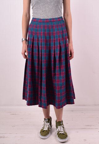 PENDLETON WOMENS VINTAGE SKIRT W28 L32 PINK CHECK 90S