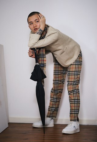 RARE VINTAGE BURBERRY NOVA CHECK PRINT TROUSERS