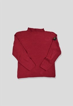 Vintage 1990s Stone Island Knit Jumper in Red