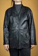 Vintage Matrix 90s Leather Jacket in Black M