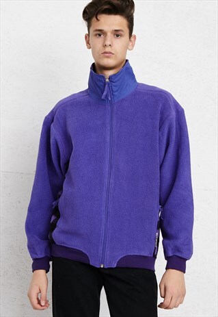 VINTAGE PURPLE ADIDAS ZIP TRACK FLEECE JACKET