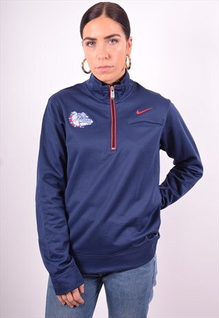 NIKE WOMENS VINTAGE SWEATSHIRT JUMPER SMALL NAVY BLUE 90'S