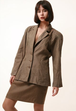 90S VINTAGE ESCADA JACKET PENCIL SKIRT SUIT 1172