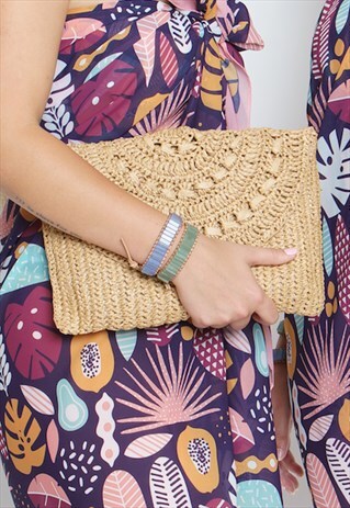 RAFFIA CLUTCH BAG