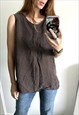 CUPRO COTTON BROWN MINIMAL TANK  XL