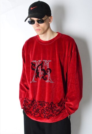 VINTAGE 90S RED VELVET JUMPER