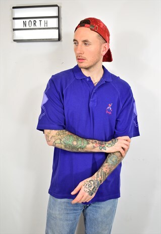 TRUE VINTAGE 80S PRINGLE PURPLE CLASSIC POLO T SHIRT