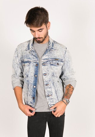 VINTAGE 80S WRANGLER PATCHED DENIM JACKET / R232