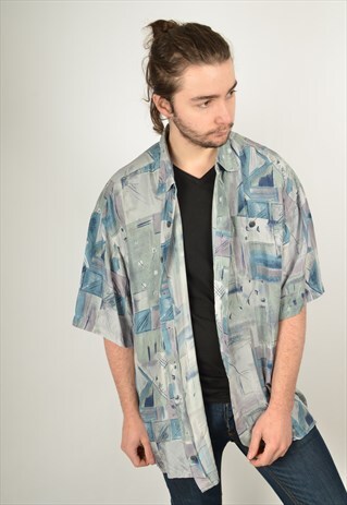 VINTAGE ABSTRACT CRAZY PATTERN SHIRT