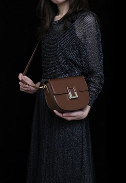 Leather Saddle Bag in Brown
