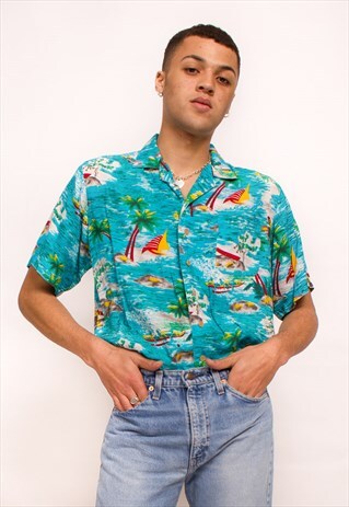 VINTAGE PRINTED HAWAIIAN SHIRT