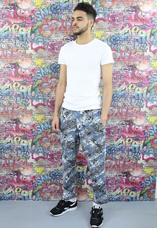VINTAGE 90S PATTERNED FESTIVAL TROUSERS. FUNKY. UNISEX.