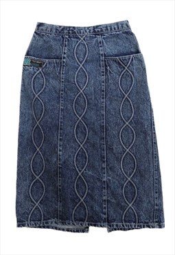 Vintage Denim Jean Skirt 80s Streetwear Boho High Waisted