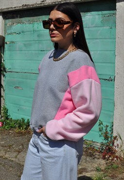 Y2K vintage reworked Gap colour block fleece sweatshirt