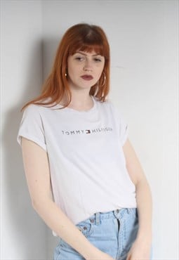 Vintage Tommy Hilfiger Big Logo T-Shirt - White