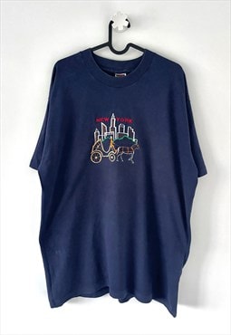 Vintage New York embroidered blue tourist T-shirt XL