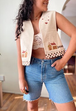 Vintage 80s/70s scenery Vest
