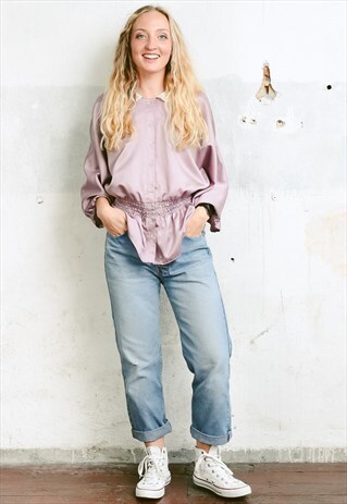 VINTAGE 70S BOHEMIAN SATIN BLOUSE
