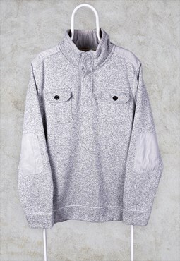 Vintage Grey Fat Face Sweatshirt 1/4 Airlie Chore Pockets