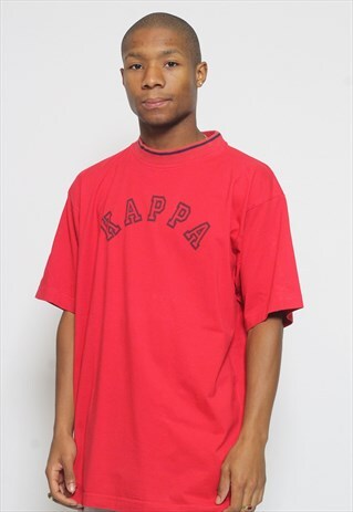 VINTAGE KAPPA SPELL OUT LOGO T-SHIRT RED