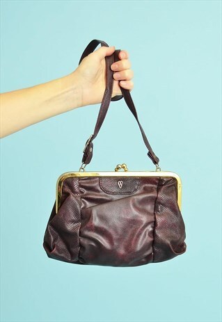 VINTAGE 80'S FAUX LEATHER PETITE MINI SHOULDER BAG