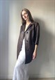 VINTAGE 70S BROWN SHORT SLEEVE LEATHER JACKET SIZE S/M