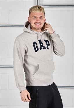 Vintage GAP Hoodie in Grey Fleece Pullover Lounge Jumper XS