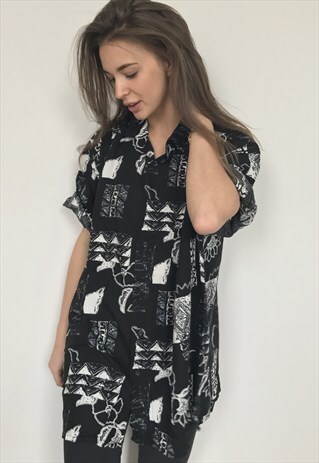 PATTERNED OVERSIZED RETRO VINTAGE UNISEX FESTIVAL SHIRT