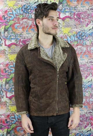 VINTAGE AVIATOR/FLYING JACKET. SHEARLING SHEEP SKIN. UNISEX.