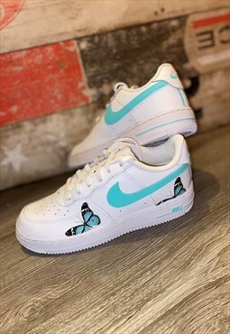 Nike custom Nike Air Force 1- spearmint butterflies