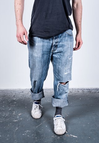 VINTAGE BLUE LEVI'S 501 PAINT JEANS