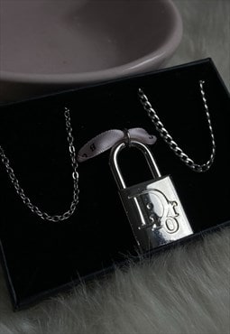 Authentic Dior Padlock Pendant- Reworked Necklace