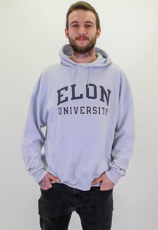 VINTAGE USA CHAMPION HOODIE IN BLUE LARGE
