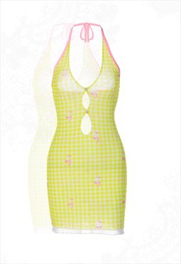 Y2K 00s Picnic Graphic Mini Dress